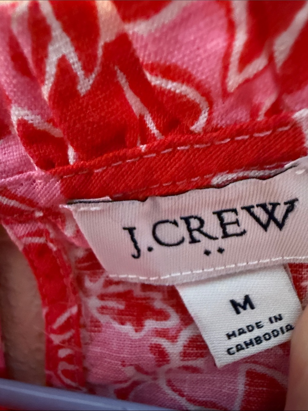J Crew Linen Floral Ruffle Neck Printed Top Size Medium - Picture 5 of 8